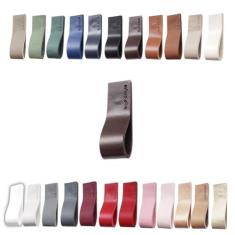 Imagem de Kit com 16 Puxadores Doken para Móveis Armário Guarda Roupa Gaveta Porta Baús Caixas Bandeja Cesto Tábua - Cor Textura de Couro…