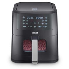Imagem de Fritadeira Elétrica Sem óleo Air Fryer Polishop Ichef Smart Vision Capacidade do Cesto 6l Painel digital