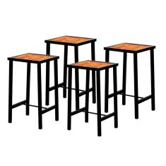 Imagem de Jogo 4 Banquetas Madeira Baixa Industrial Imbuia