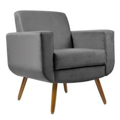 Imagem de Poltrona Decorativa Pés Palito Cristal Suede  - DS Estofados