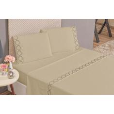 Imagem de Jogo De Cama Infinity Queen Bordado Micro Percal 300 Fios - De Luca En