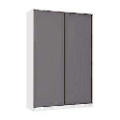 Imagem de Guarda Roupa 2 Portas De Correr 159cm Branco Com Cinza Puro