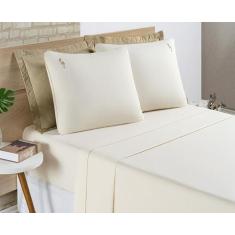 Imagem de Jogo De Lençol Liana King 4Pçs Algodão 200Fios Varias Cores Branco, Pa