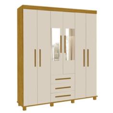 Imagem de Roupeiro Casal 6 Portas 3 Gavetas Arizona C/Espelho-Carmolar