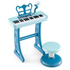 Imagem de SilteD Piano infantil SilteD de 37 teclas, teclado eletrônico infantil com banco, microfone, pernas removíveis, suporte para partitura, função de gravação e reprodução, brinquedo de instrumento