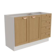 Imagem de Balcão para Pia 120cm sem Tampo Arizona Cabecasa Madeiramadeira Branco/figueira