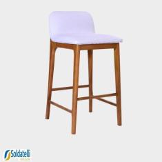 Imagem de Banqueta Micenas Estrutura Nozes Vários Tecidos em Linho e Veludo - Da