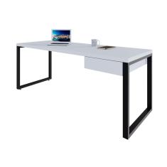 Imagem de Mesa de Escritório Retangular Miguel 1 gv Branca e Preta 190 cm