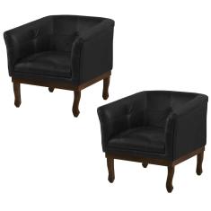 Imagem de Kit 2 Poltronas Decorativa Noah Couro  Fosco - Gran Belo