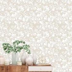 Imagem de Papel de Parede Adesivo Floral Bege - 225