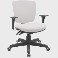 Imagem de Cadeira de Escritório Executiva Office Base Giratória Preto Baixa Flexi P03 Vinil Branco - Lyam