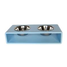 Imagem de Comedouro Hello Pet Modern Duplo Azul Bebê Para Cães E Gatos - Tamanho