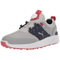 Imagem de Puma Golf Tênis de golfe masculino Ignite Articulate Disc, Blazer de cintura alta/prata puma/azul marinho, 41