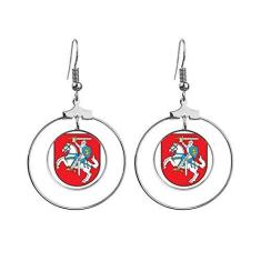 Imagem de Brincos com emblema nacional da Lituânia Europa pendentes joia circular