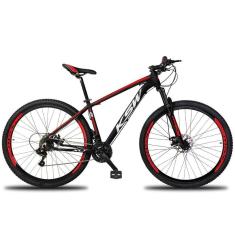 Imagem de Bicicleta Aro 29 Ksw 1x9v Freio Hidráulico, Trava E K7 11-40 - Preto-vermelho E Branco - 19"