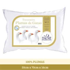 Imagem de Travesseiro Macio Antialérgico Plumas de Ganso 50cm x 70cm Daune