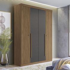 Imagem de Guarda Roupa Solteiro Ripado 4 Portas 2 Gavetas Antony - Santos Andirá