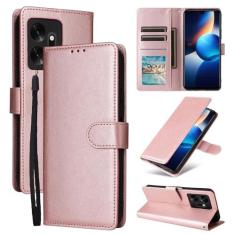 Imagem de Capa carteira Infinix Zero 20 4G, 3 compartimentos para cartão e 1 compartimento para dinheiro com suporte, capa protetora clássica de couro com alça magnética flip para Infinix Zero 20 4G 17.0 cm