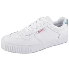 Imagem de Drive-In Tênis feminino de couro Hollywood, sapatos femininos casuais, Branco, 36