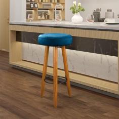 Imagem de Banco Alto Camila Espuma Decorativa Para Balcão Bistrô Azul Turquesa -