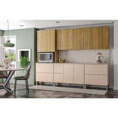 Imagem de Cozinha Modulada Ambiente Art 7 Peças Freijó Vanilla Riscatto - Kits Paraná
