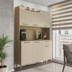 Imagem de Armário De Cozinha Compacta 6 Portas 1 Gaveta Gênova - Freijó-vanilla