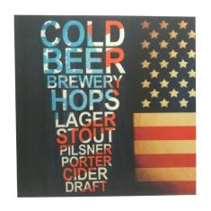 Imagem de Quadro impresso Gold Beer 45x45 cm