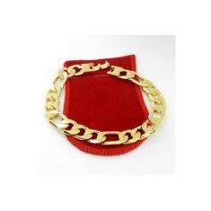 Imagem de Pulseira Masculina 24Cm 12Mm Largura Folheada Ouro Pl468