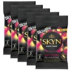 Imagem de Kit c/ 5 Pacotes Preservativo SKYN Sexy Cherry c/ 3 Un Cada