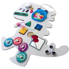 Imagem de Painel Sensorial Dino Brinquedo Autistas Educativo 4 Anos - Brinque E