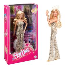 Imagem de Boneca colecionável Barbie Margot Robbie em macacão dourado de discoteca