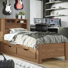 Imagem de Cama De Solteiro Invicta Com 2 Gavetas Jatoba