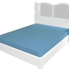 Imagem de Lencol Micropercal 300 Fios Avulso Elastico Casal Azul Claro