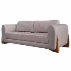 Imagem de Sofá Decorativo 2 Lugares 180cm Pés em Madeira Buzz Linho Areia Rústica G63 - Gran Belo