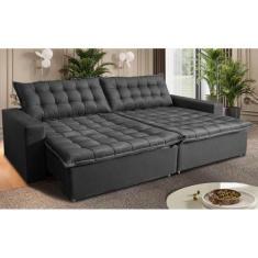Imagem de Sofá Sem Caixa Retrátil Reclinável 2,35m Cama inBox França Velusoft Ci