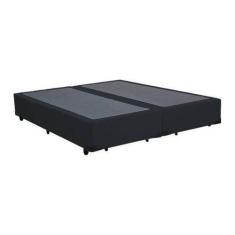 Imagem de Cama Box Queen Bipartido Suede Preto - 30x158x198 - Lordcolchoes