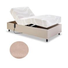 Imagem de Cama Solteiro Centauro Suéde Bege 97X205x64 Cm Sem Fio - Pilati