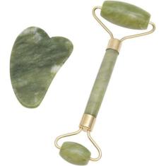 Imagem de Kit Massageador De Jade, Rolo De Rosto Para Adultos Rolo Verde - Bc Bo