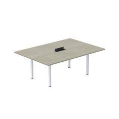 Imagem de Mesa Reunião 200cm X 140cm Mrcpb2014 Nogueira casblanca/Branco