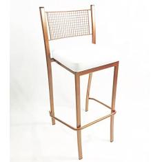 Imagem de Banqueta EMPILHÁVEL Cobre Altura 65cm assento branco - Poltronas do Sul