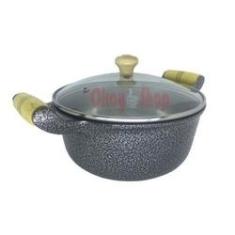 Imagem de Panela Caçarola Alumínio  Alça e Pomel de Madeira 16 Tampa de Vidro