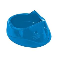 Imagem de Comedouro Plástica Cara do Gato Furacão Pet 200ml Azul Furacão Pet para Gatos