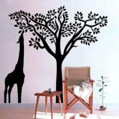 Imagem de Adesivo de Parede Árvore com Girafa