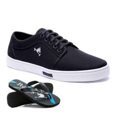 Imagem de Tênis Masculino Polo Joy Casual Confortável Em Lona + Chinelo