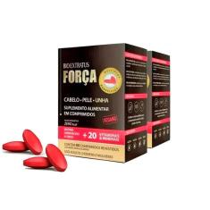 Imagem de Kit Suplemento Bio Extratus Força Para Cabelos, Pele e Unha - 60 comprimidos - 2 Unidades