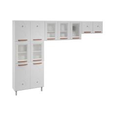 Imagem de Kit De Cozinha Modulada 3 Peças Mirage New (2 Armários + 1 Paneleiro) Cpt113 Branco - Telasul