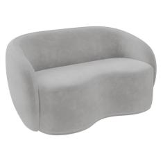 Imagem de Sofá 3 Lugares Living Orgânico Sala De Estar 180cm Garbin K04 Veludo Cinza - Mpozenato