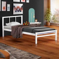 Imagem de Cama De Aço Solteiro Tubular 0.88 Branca Jane Shop jm