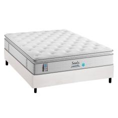 Imagem de Conjunto Box Casal: Colchão Molas Plumatex MasterPocket Ensacadas Confortgel + Base CRC Courano White(138x188)