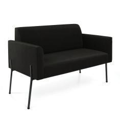 Imagem de Sofá Namoradeira 2 Lugares Pé De Ferro Preto Marisa Suede Preto D03 - D'rossi